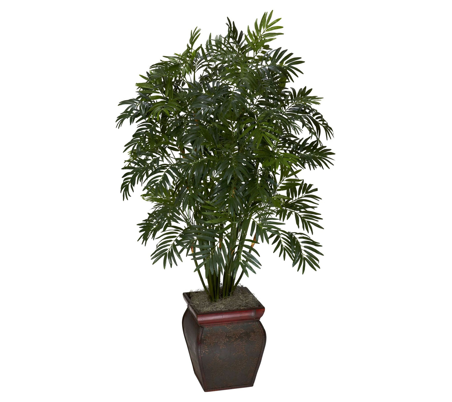 Mini Bamboo Palm with Decorative Vase by Nearly Natural