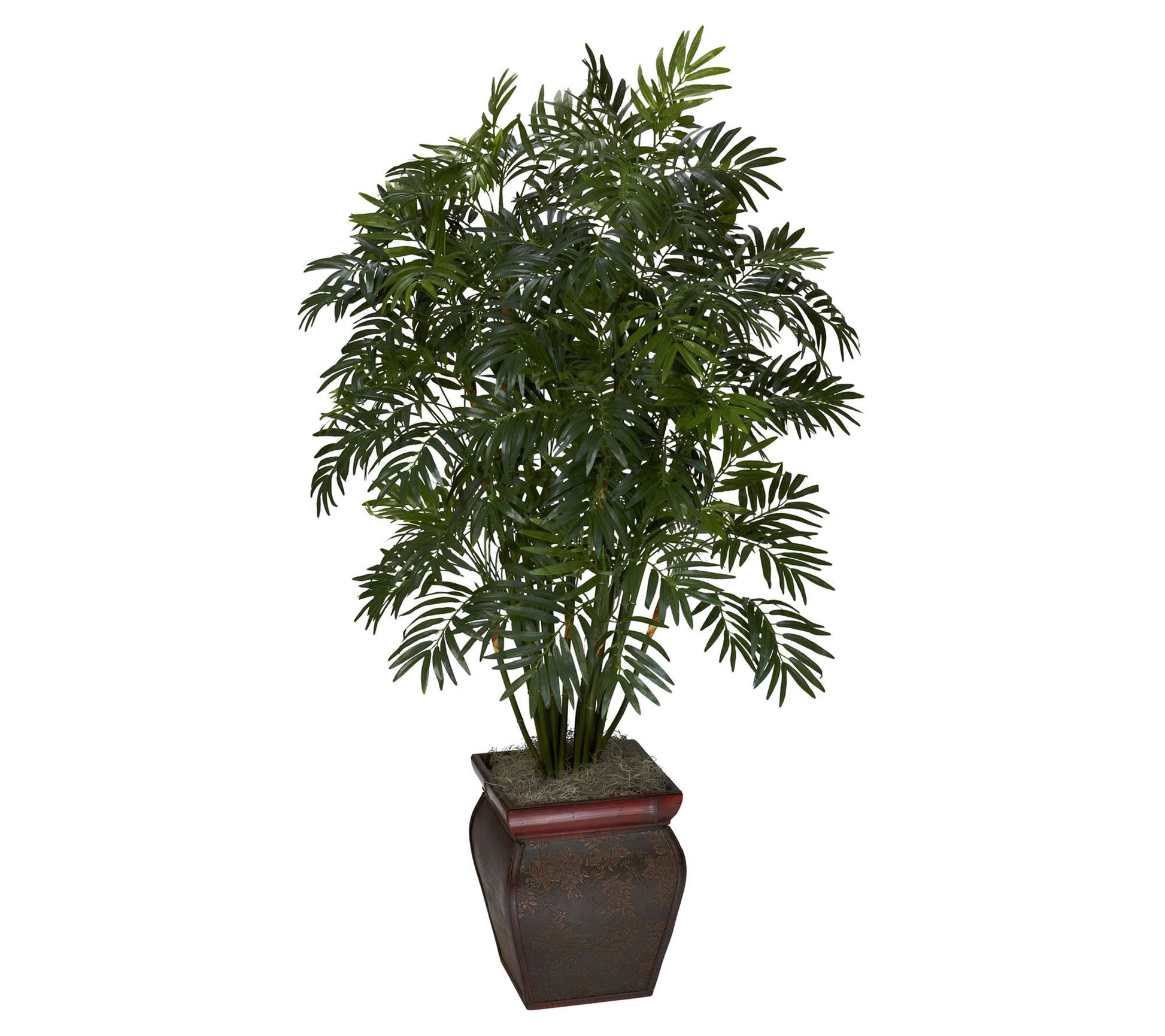 Mini Bamboo Palm with Decorative Vase by Nearly Natural