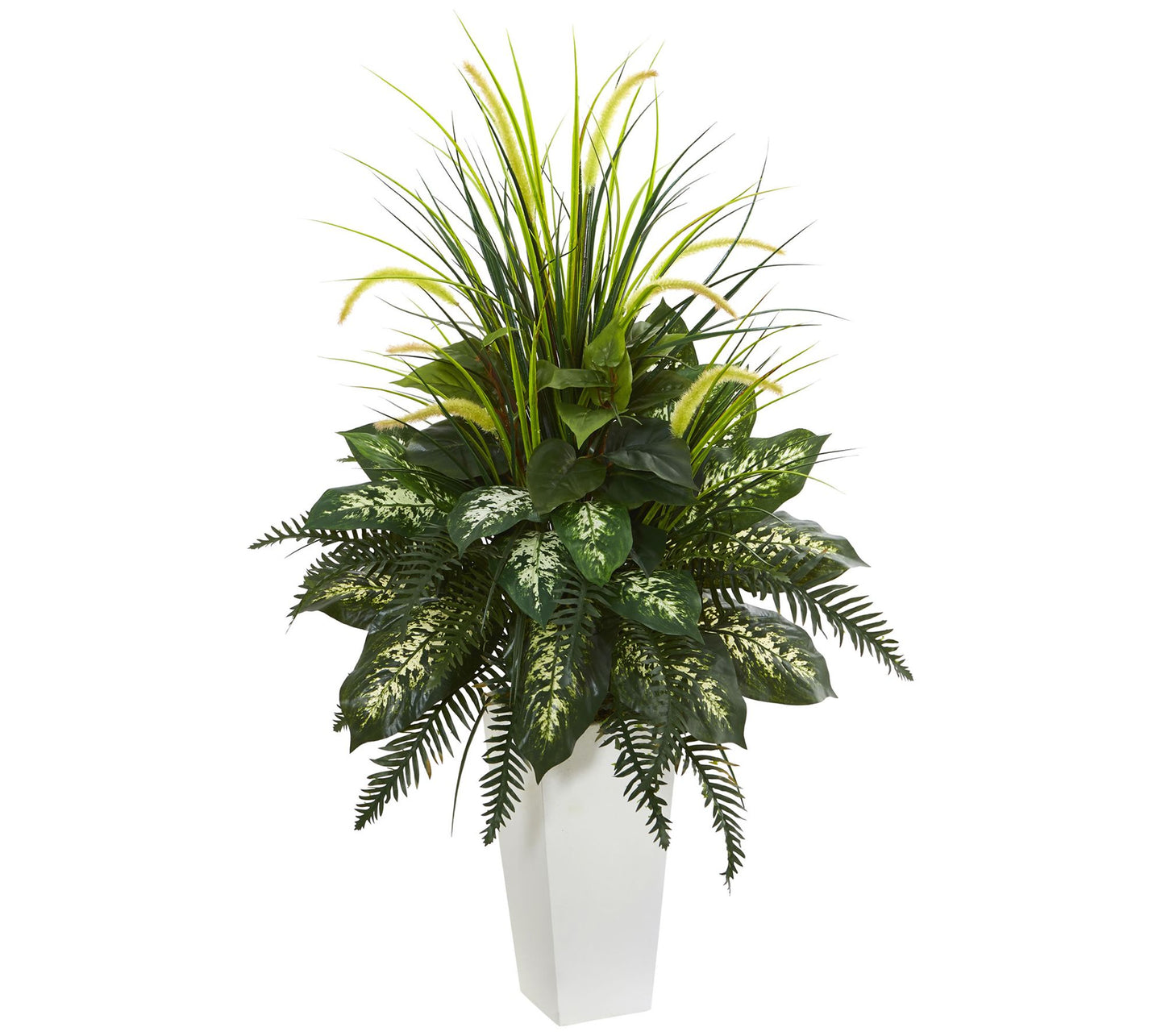 Mixed River Fern Arrangement in Planter by Nearly Natural