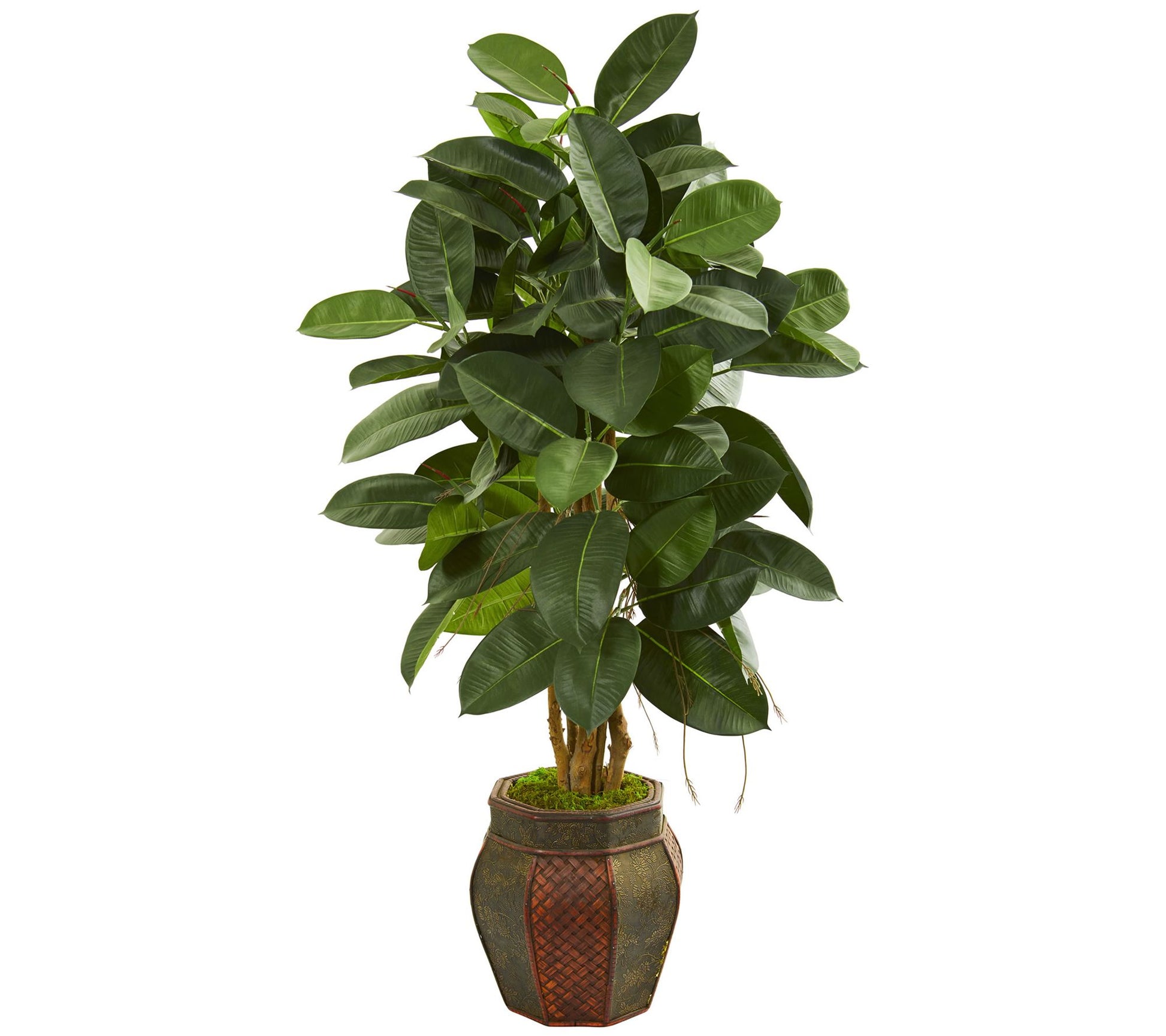 52" Rubber Leaf Tree in Planter by Nearly Natural