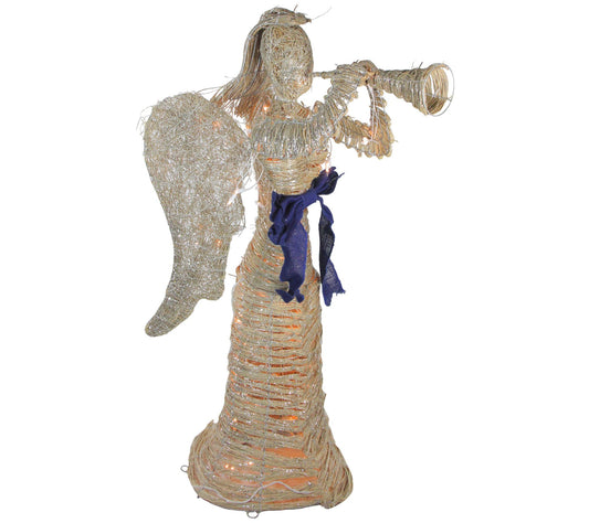 Northlight Dusted Angel with Horn Christmas Yard Decoration