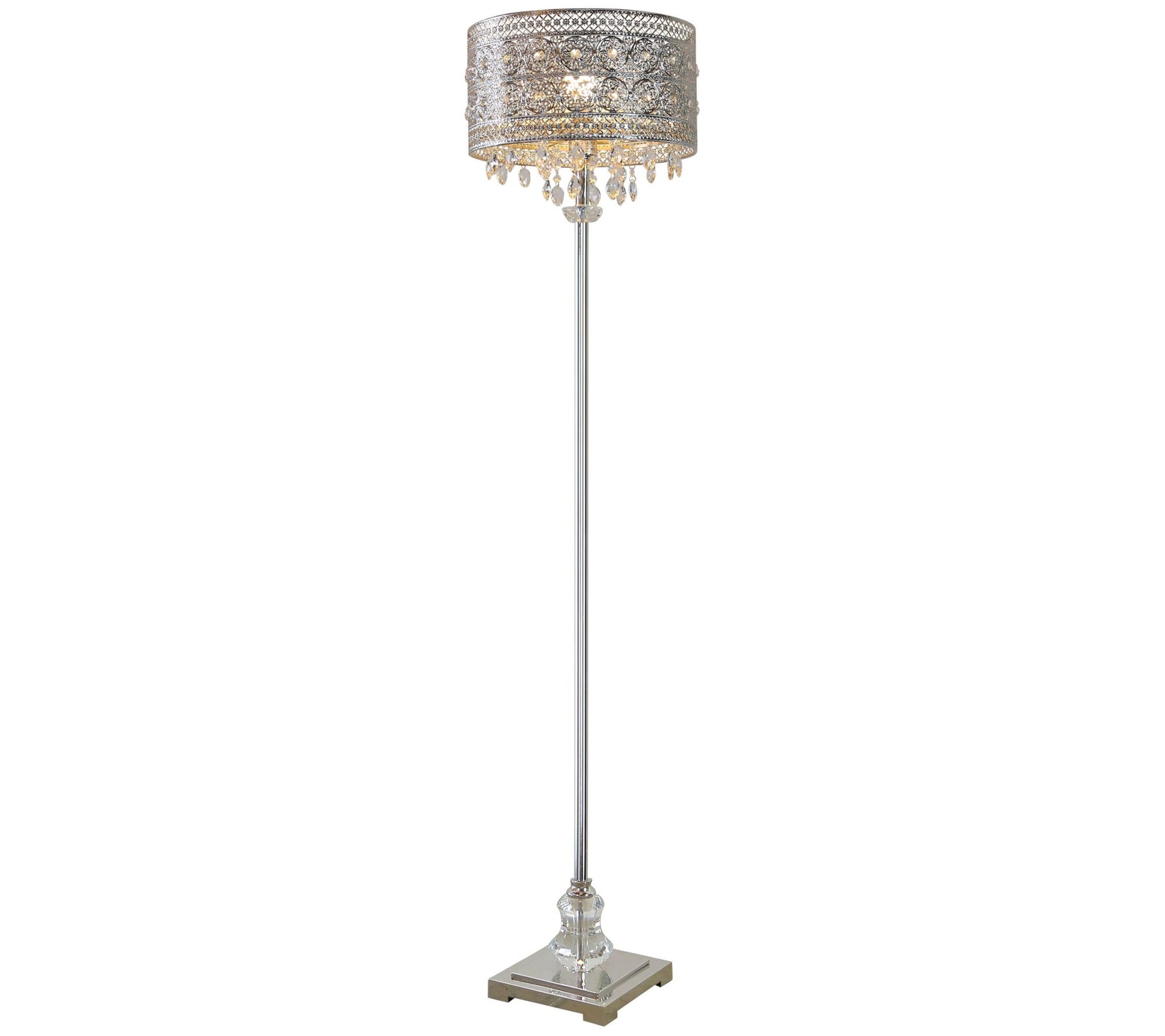 River of Goods 60.5"H Polished Nickel and Crystal Floor Lamp