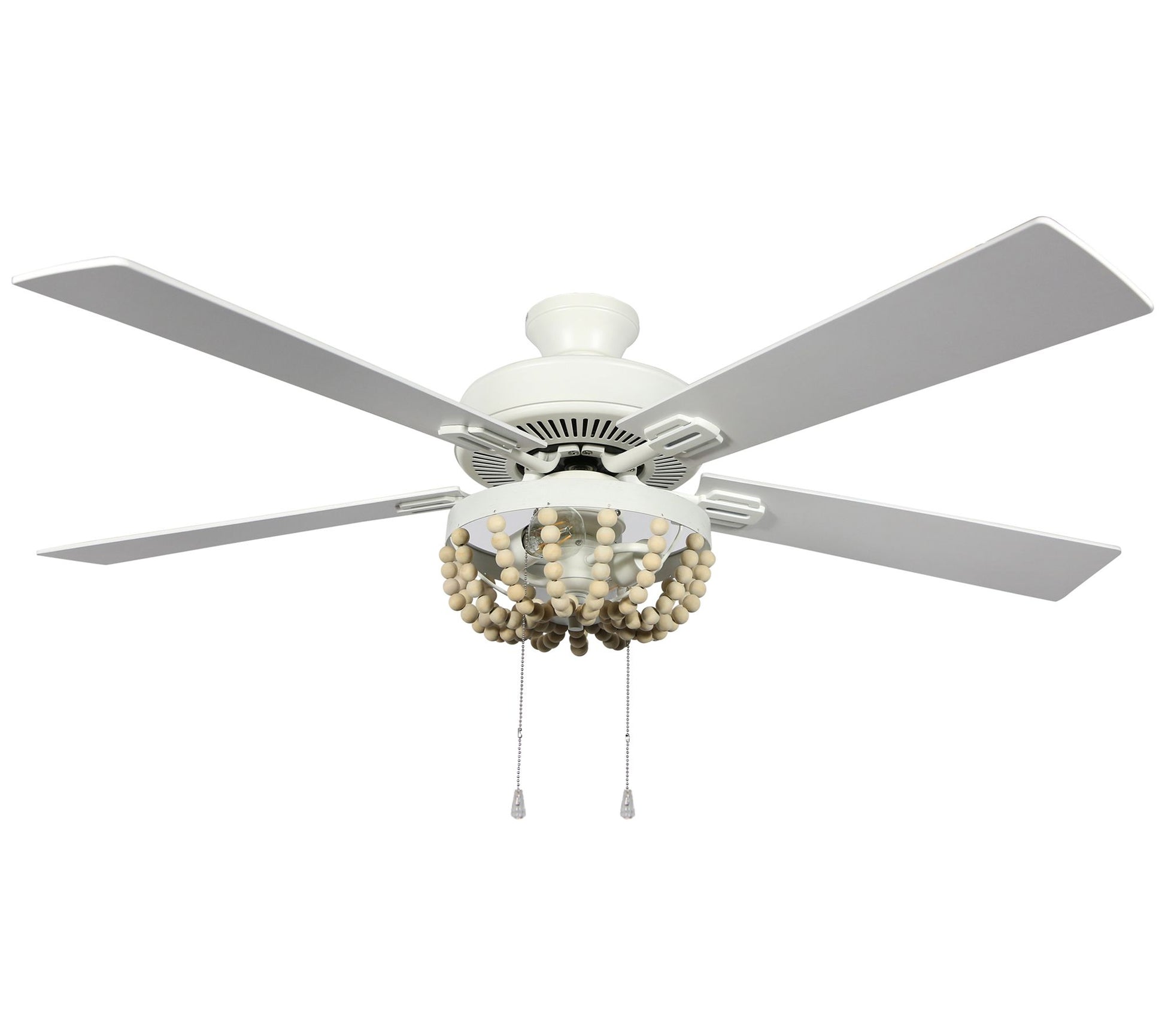 River of Goods 52"W Wooden White Chandelier LED Ceiling Fan