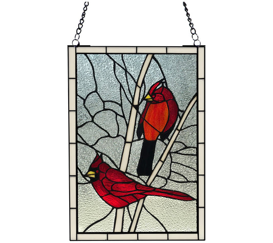 River of Goods 18.5"H Cardinal Stained Glass Window Panel