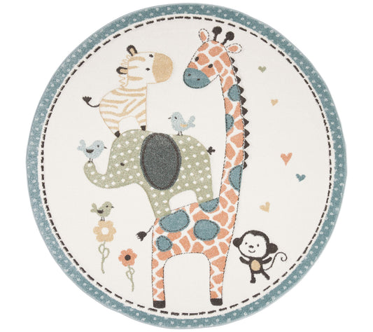 Carousel Kids 120 Collection 6'-7" X 6'-7" Round Rug