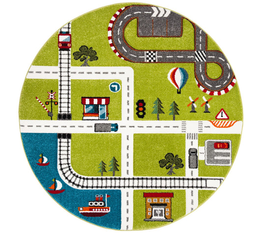 Carousel Kids 192 Collection 6'-7" X 6'-7" Round Rug