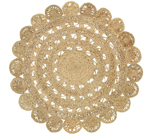 Ox Bay Golden Sunshine Natural Jute Area Rug 4'Round