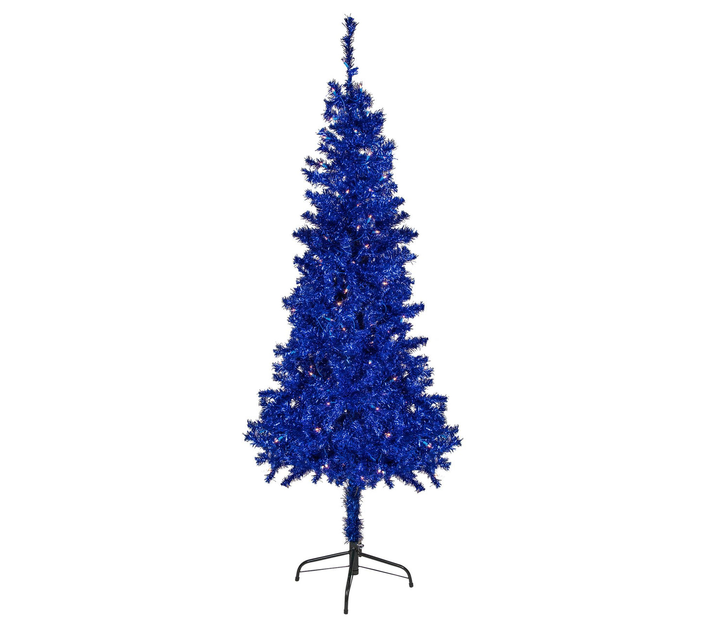 Northlight 6' Prelit Blue Tinsel Christmas Tree, Clear Lights