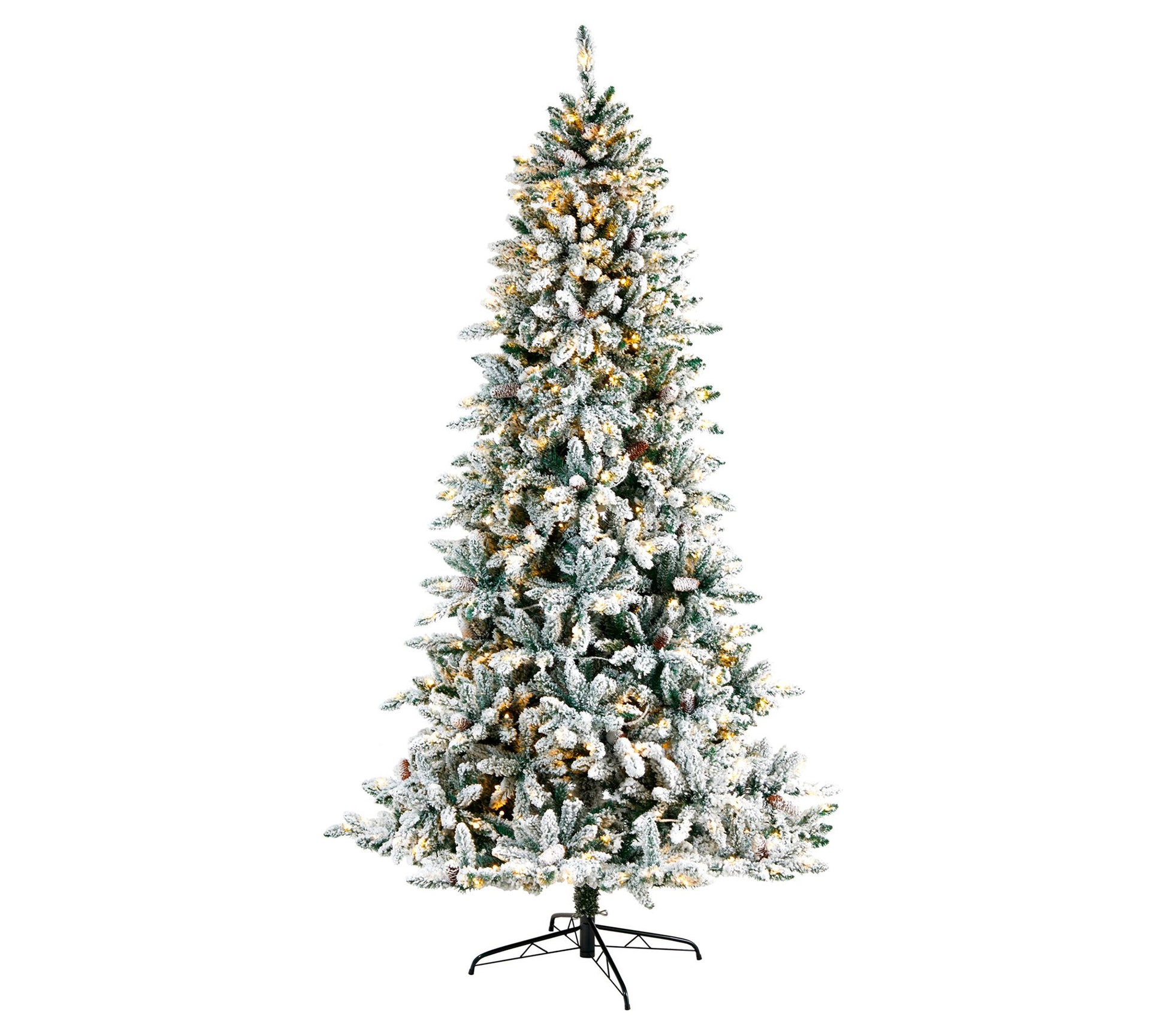 Nearly Natural 8' Flocked Livingston Fir  Christmas Tree