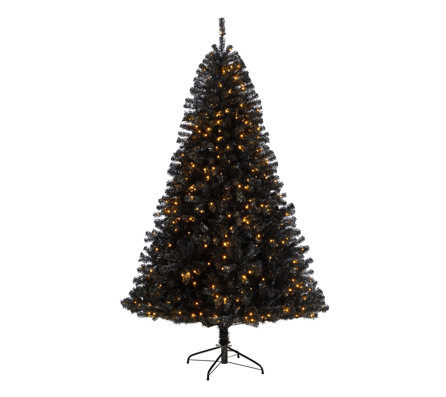 Nearly Natural 7' Black Christmas Tree w/500 Lights