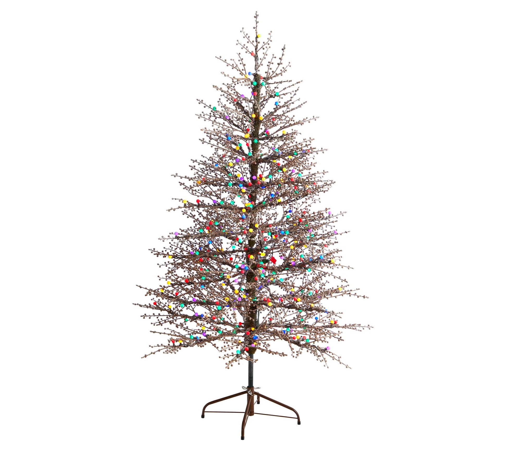 Nearly Natural 6' Frosted Berry Twig Tree with 350 Lights