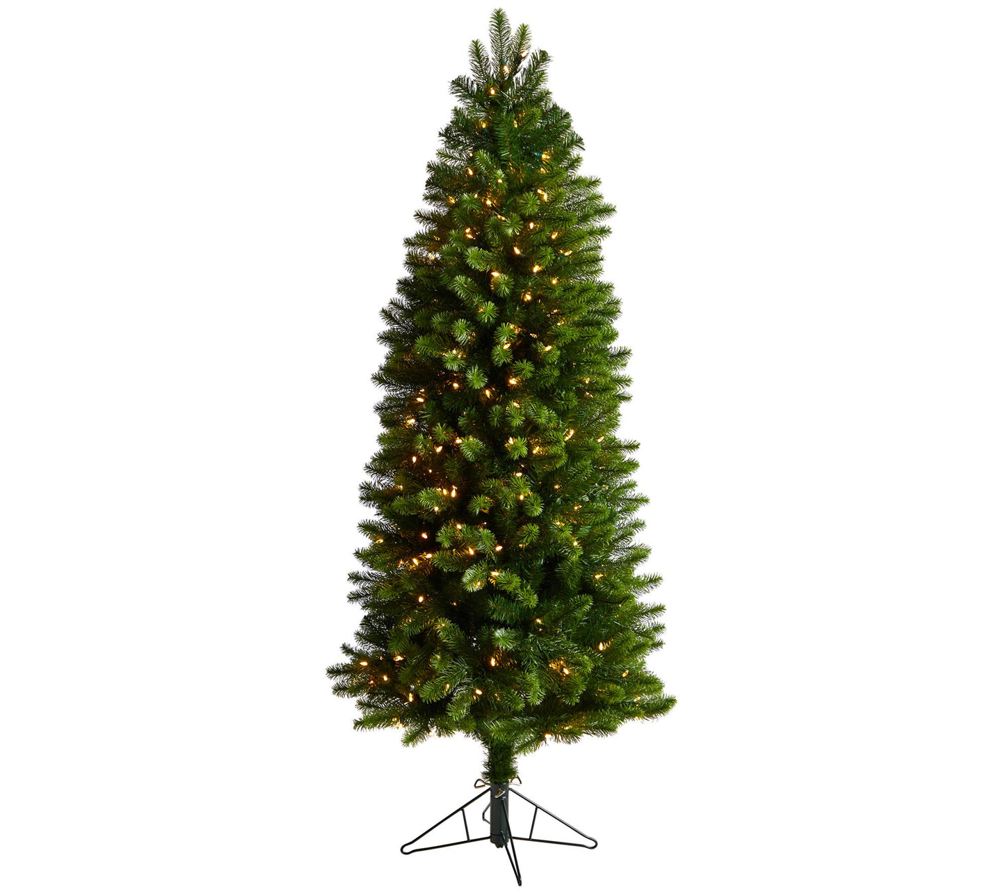 Nearly Natural 6' Slim Virginia Spruce Tree w/300 Lights