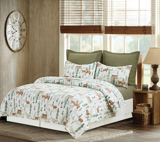 Christopher Forest King 3 Piece Cotton Quilt Set by Valerie
