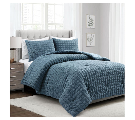 Lush Decor Crinkle Textured Dobby Comforter 3-p c F/Q