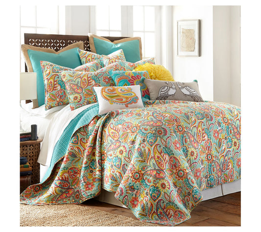 Levtex Home Palisades 3-Piece Paisley King/Caling Quilt Set