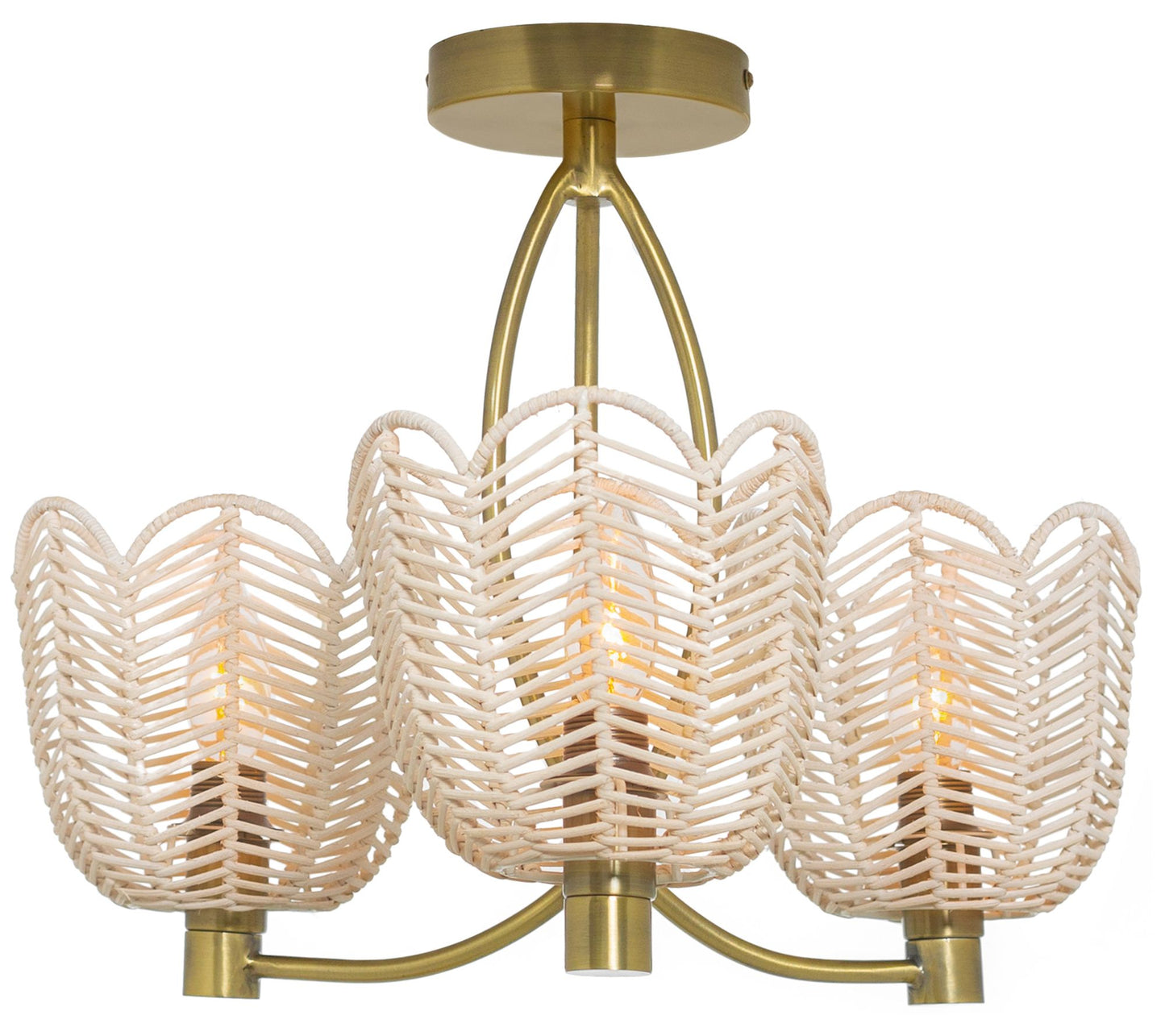 River of Goods 13.625"H Goldtone & White Ceiling Light