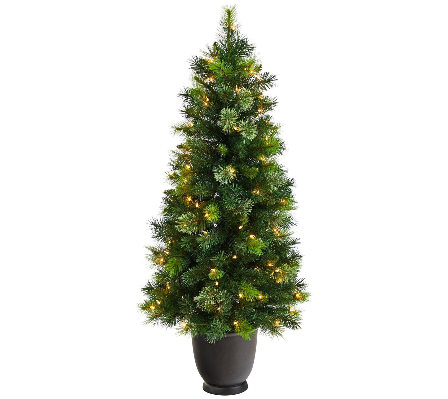 Nearly Natural 4.5-ft Oregon Pine Christmas in Planter