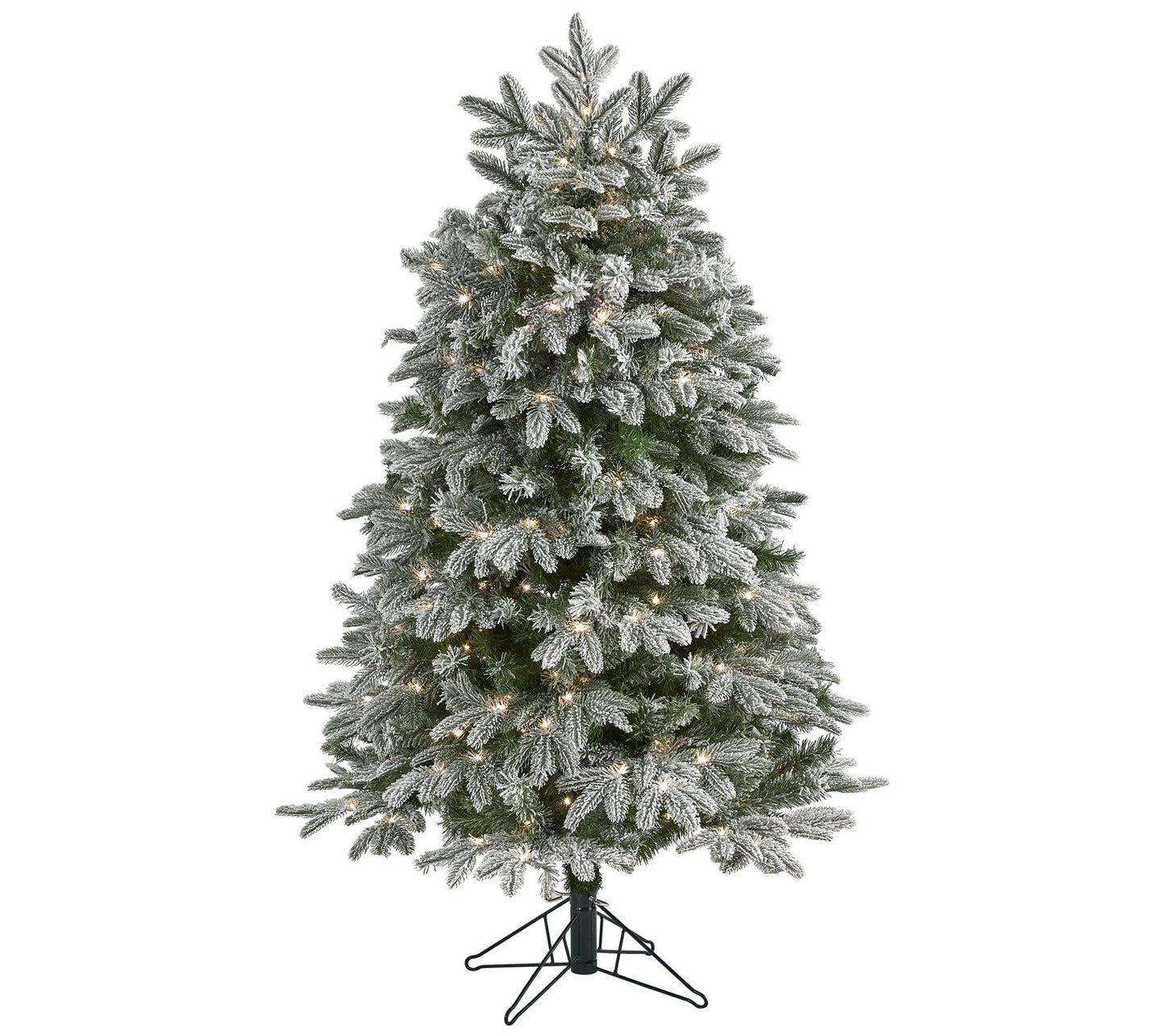 Nearly Natural 7-ft Flocked Co lorado Fir Chri stmas Tree w/LE