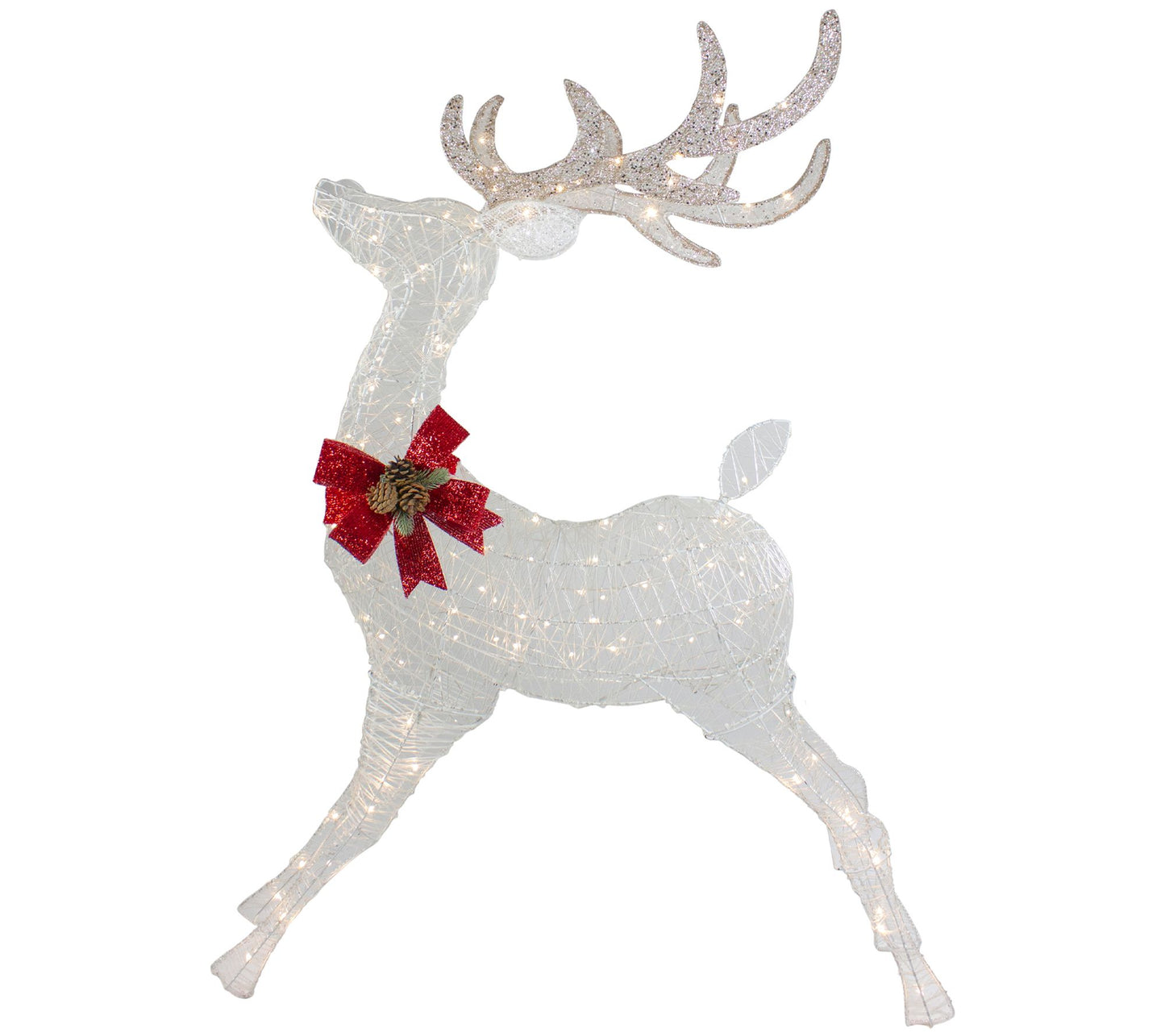 Northlight 56" LED Reindeer w/ Glitter Bow Decoration