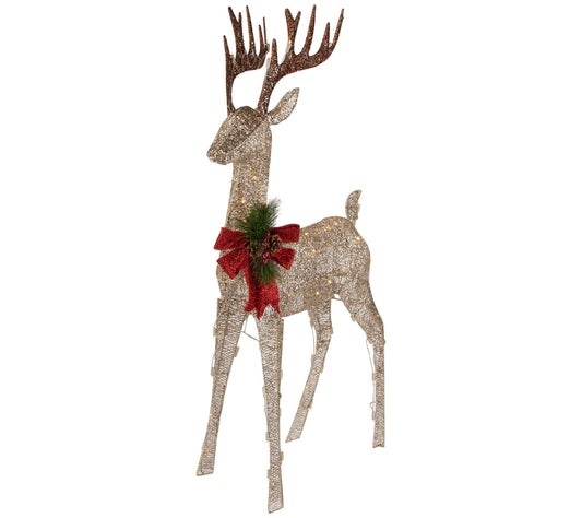Northlight 48" LED Champagne Deer Outdoor Chris tmas Decoratio