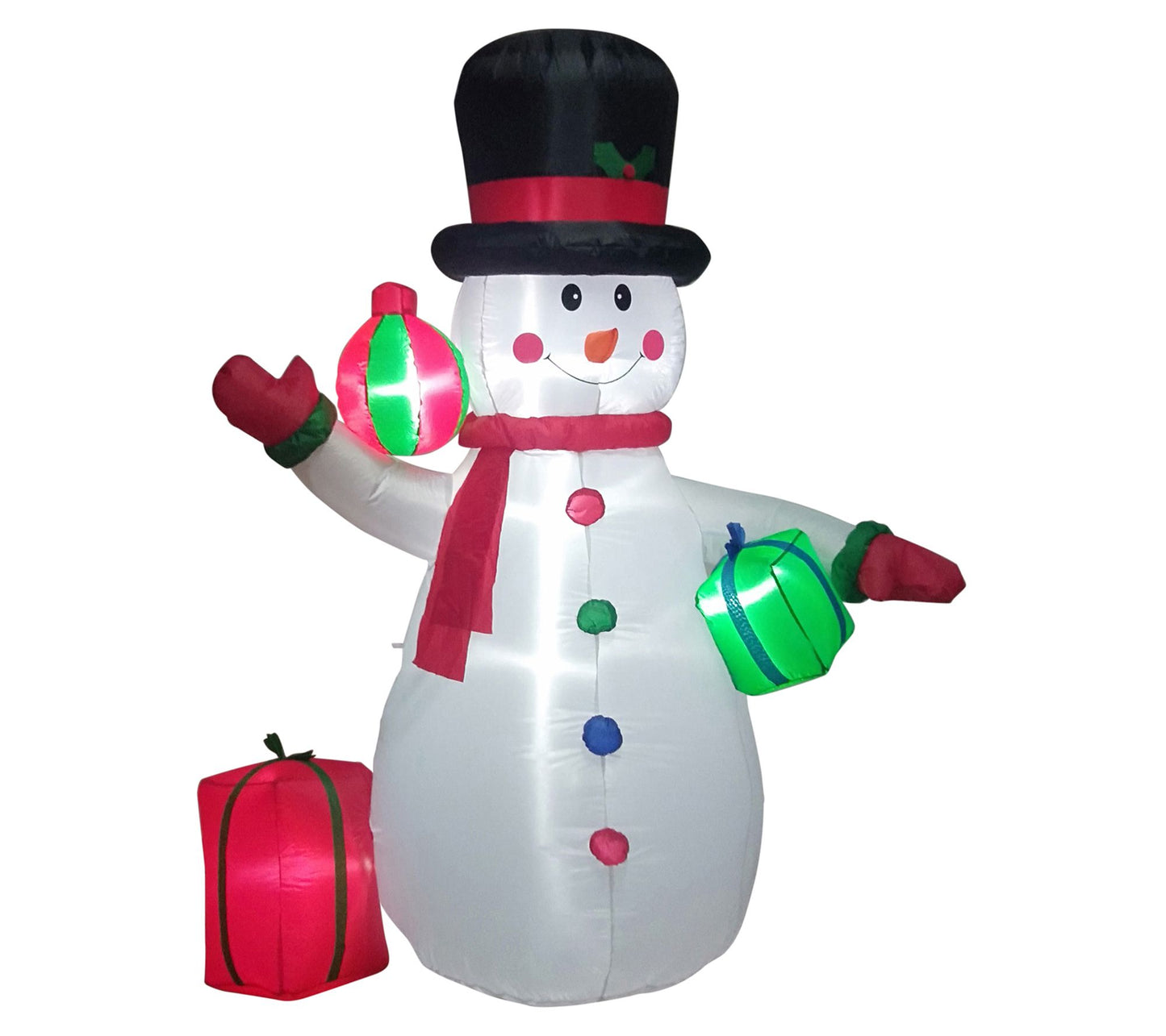 Northlight 8ft Lighted Outdoor Inflatable Snowman w/ Gifts