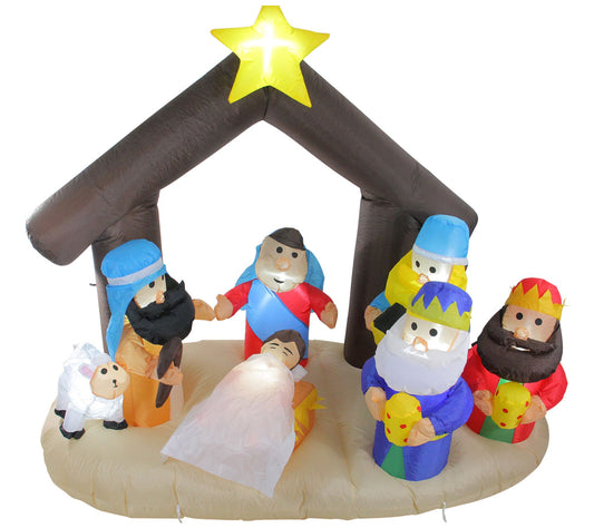 Northlight 6' Inflatable Nativity Scene Lighted  Outdoor Decor