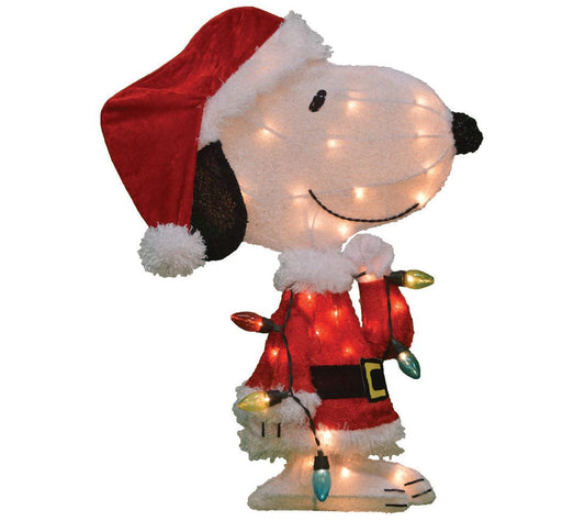 Northlight 24" Lighted Santa Snoopy w String Lights Yard Decor
