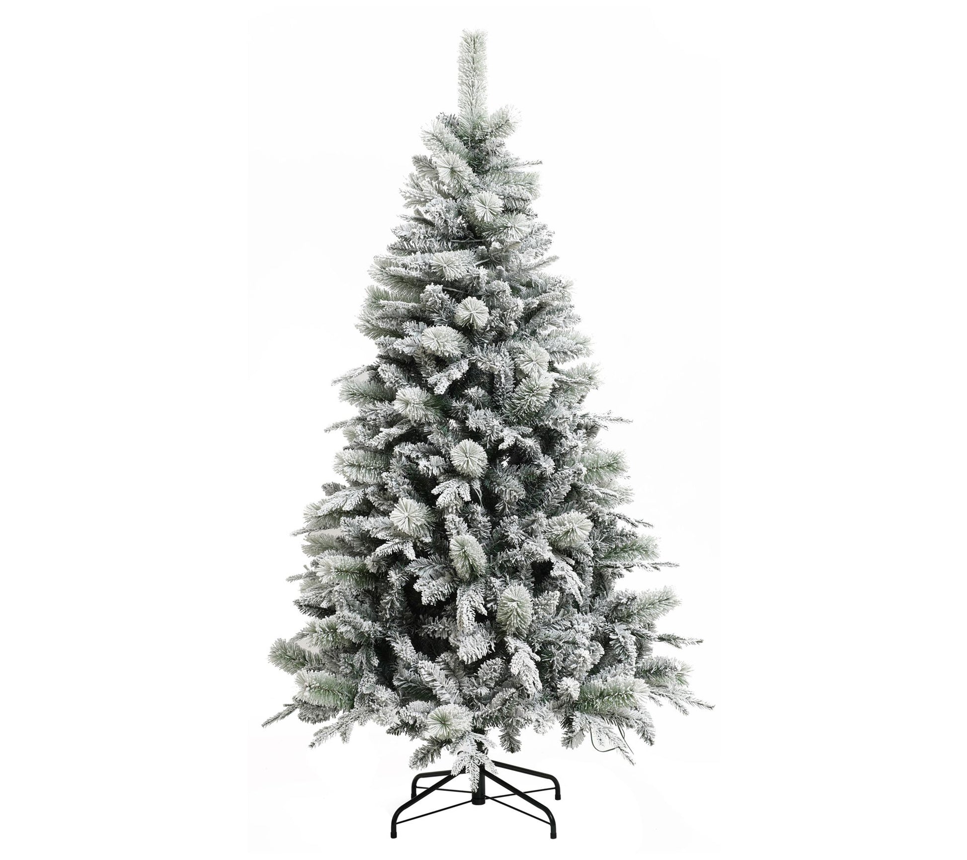 LuxenHome 6' Pre-Lit Artificial Snow-Flocked Christmas Tree