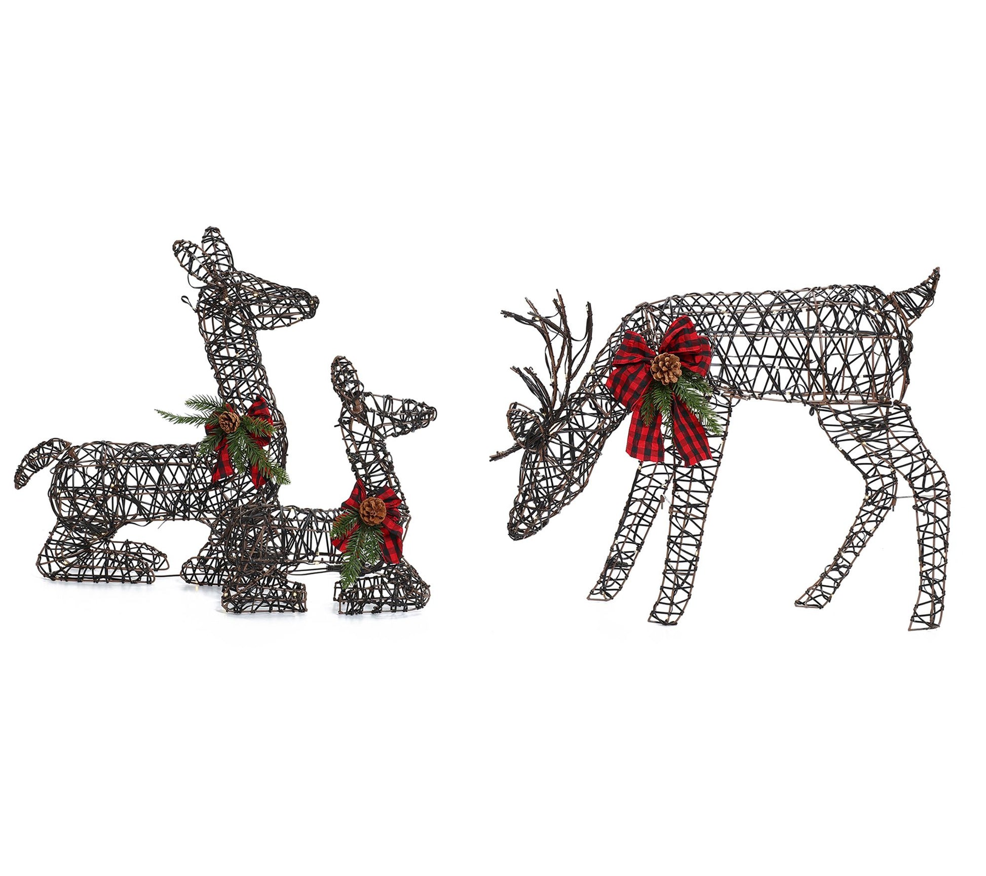 LuxenHome Set of 3 Deer Family Lighted Holiday Decoration