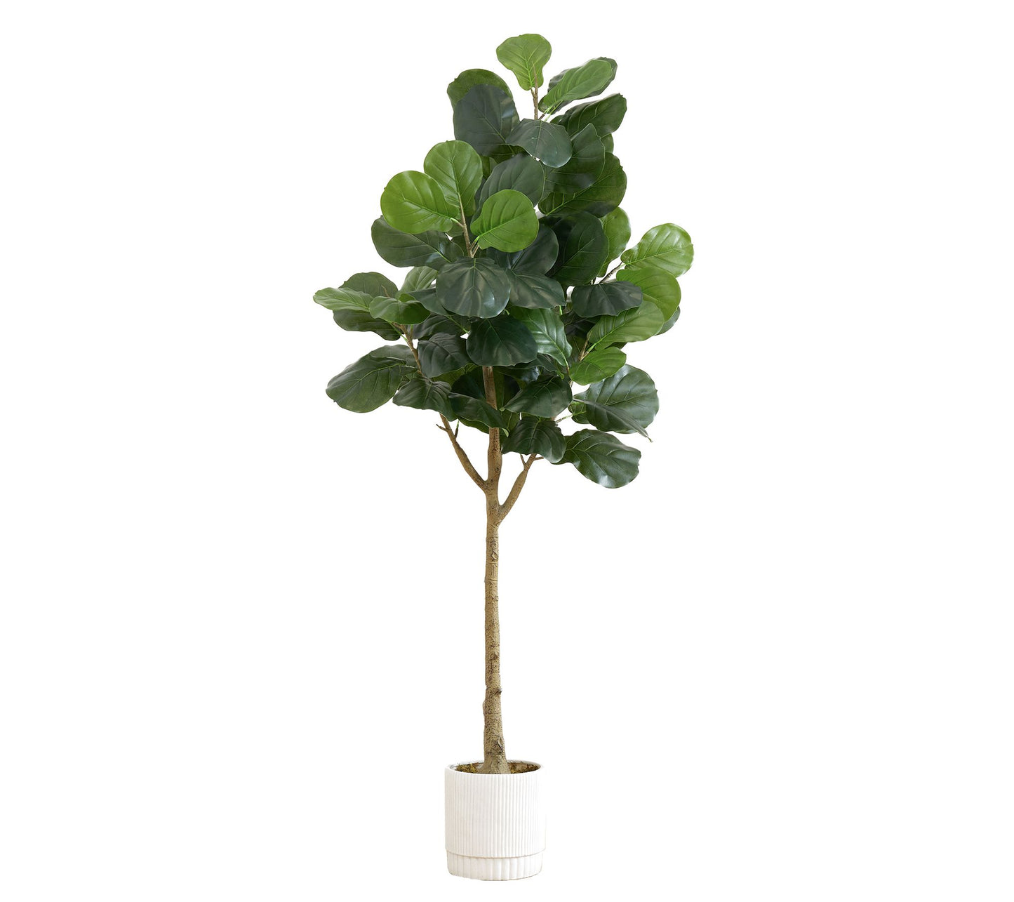 Nearly Natural 6ft Artificial Fiddle Leaf Fig Tree w/ Planter