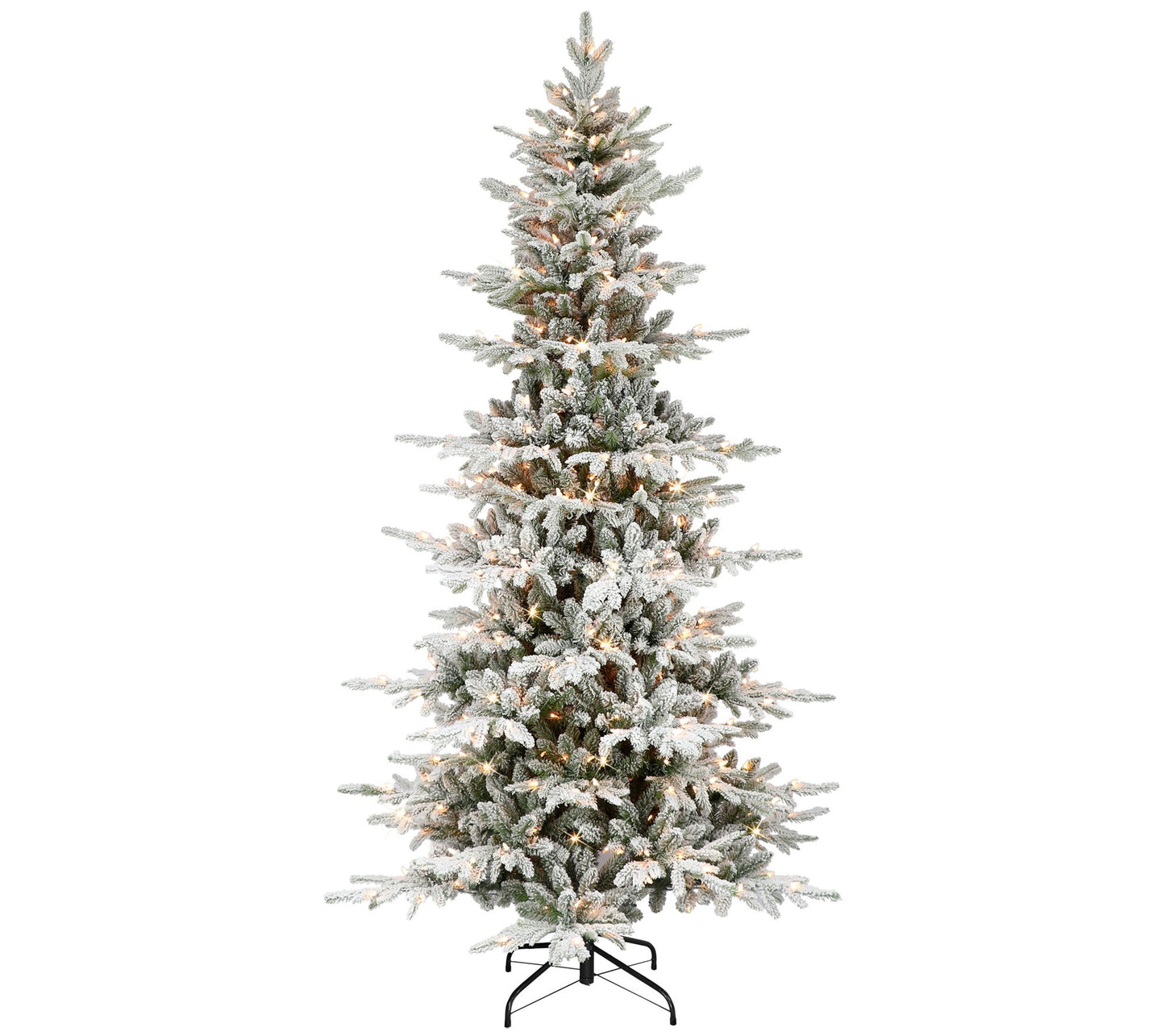 Puleo 6.5' Pre-lit Slim Flocked Artificial UtahFir Tree