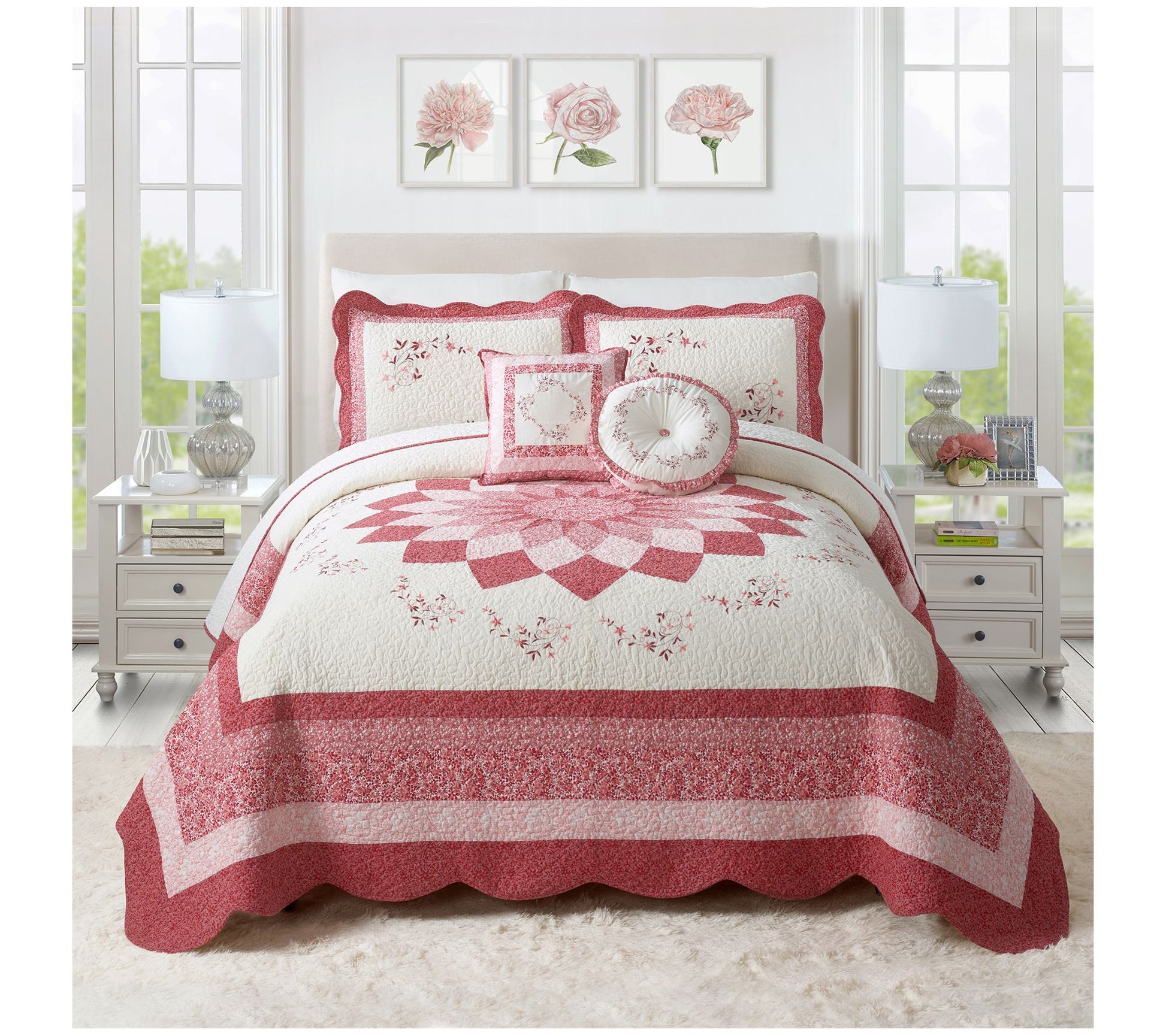 Modern Heirloom Caroline Embroidered Bedspread- Queen