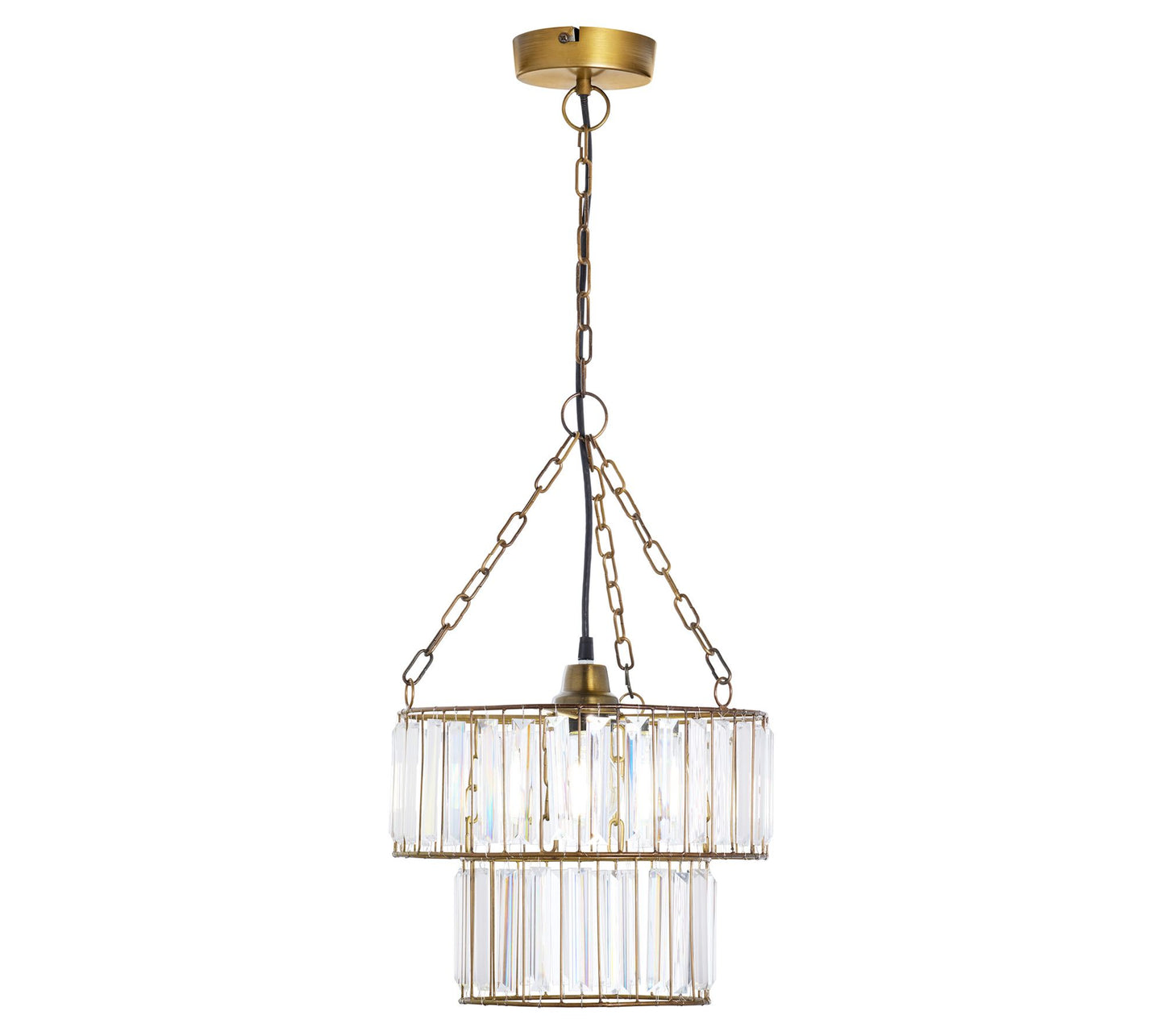 River of Goods 12"W 1-Light Constance Glass and Metal Pendant