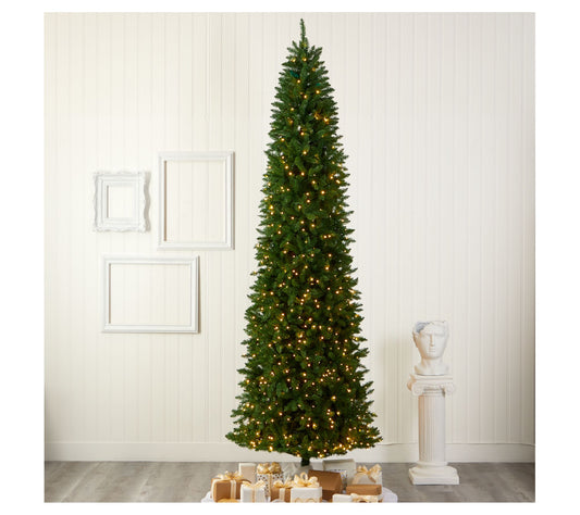 Nearly Natural 10' Slim Green Mountain Faux Christmas Tree