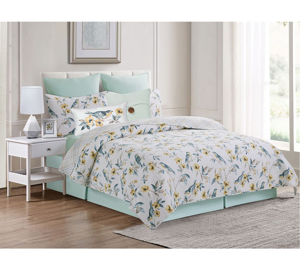 Calix Bluebird King Quilt Set by Valerie