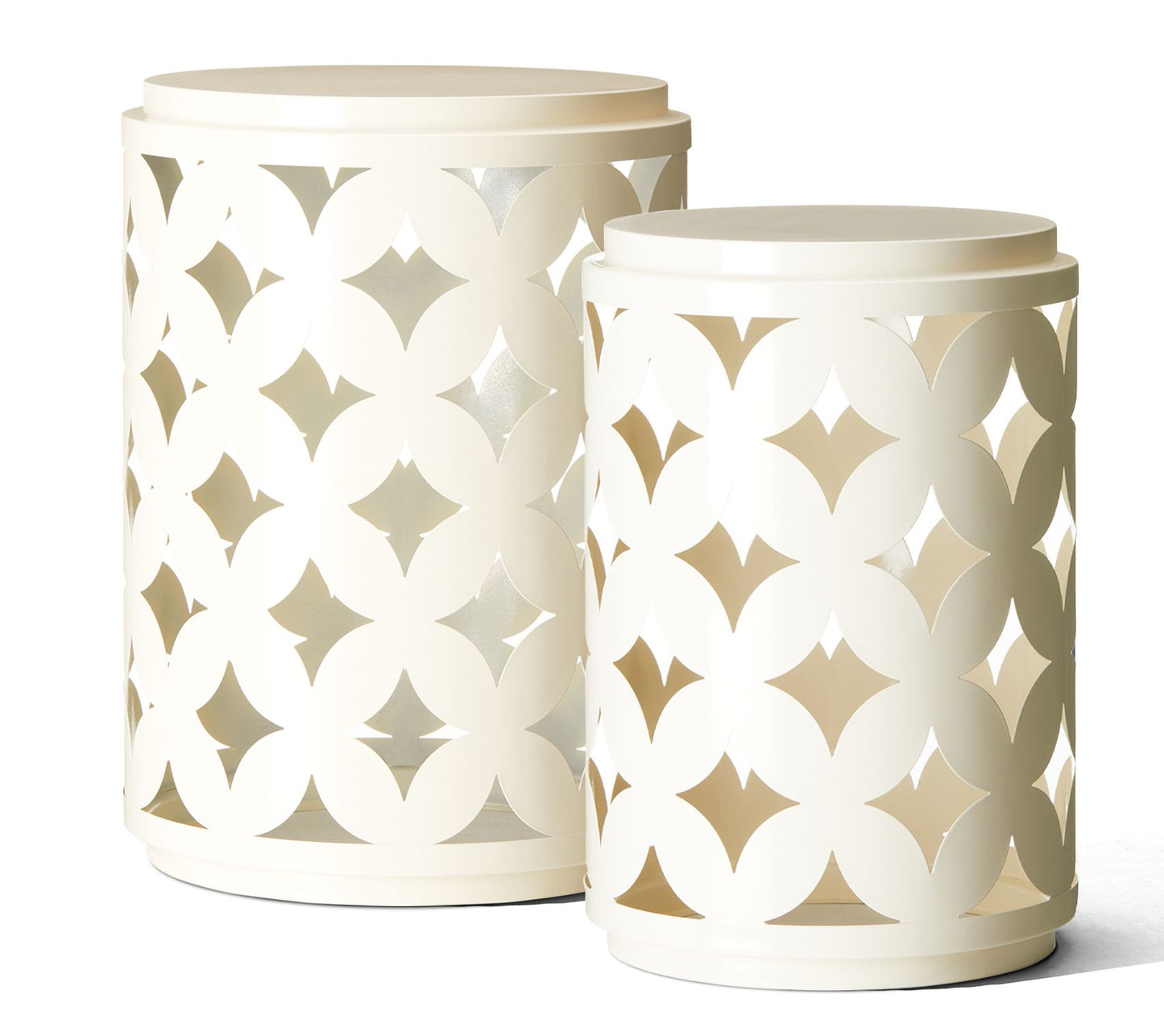 Glitzhome S/2 Modern Metal Frame Side Tables or  Accent Stools