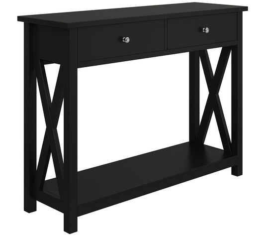 Lavish Home 2-Tier Entryway Table Console Tablewith Drawers
