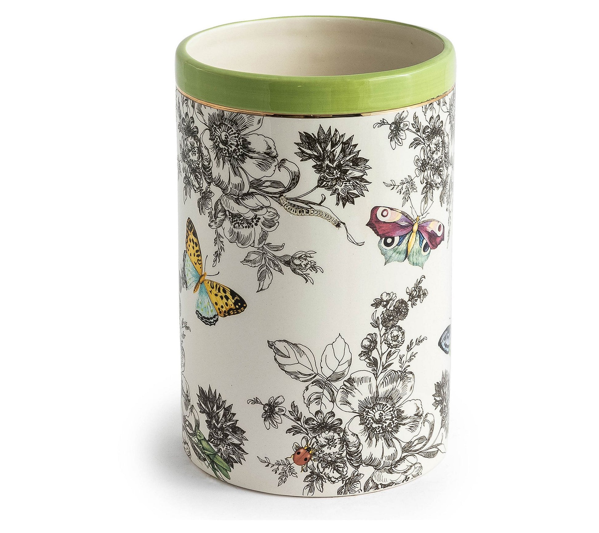 MacKenzie-Childs Butterfly Toile Short Vase