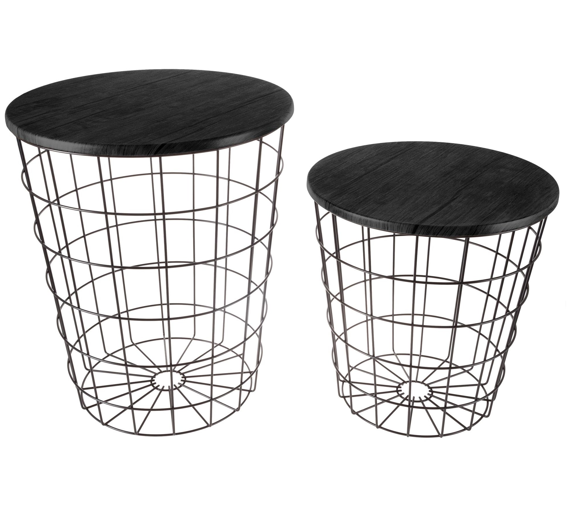 Lavish Home 2 Nesting Storage Side Tables Vintage Look