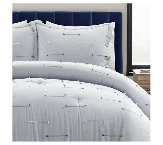 Lush Decor Boho Stripe Clip Ja cquard Comforte r Set- F/Q