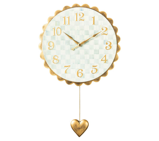MacKenzie-Childs Sterling Check Heart PendantWall Clock