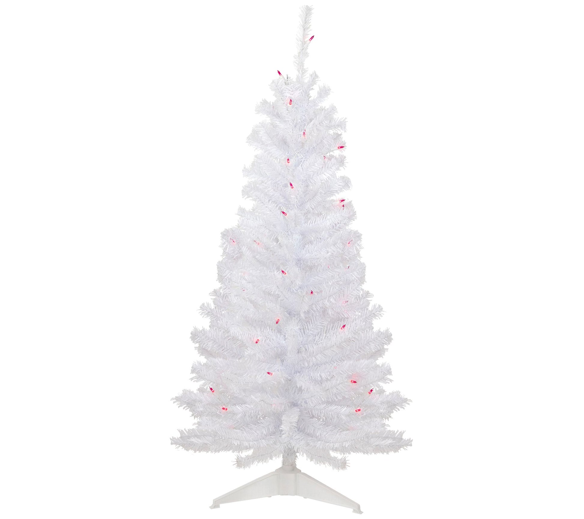 Northlight 4' Woodbury White Pine Slim Tree  Pink Lights
