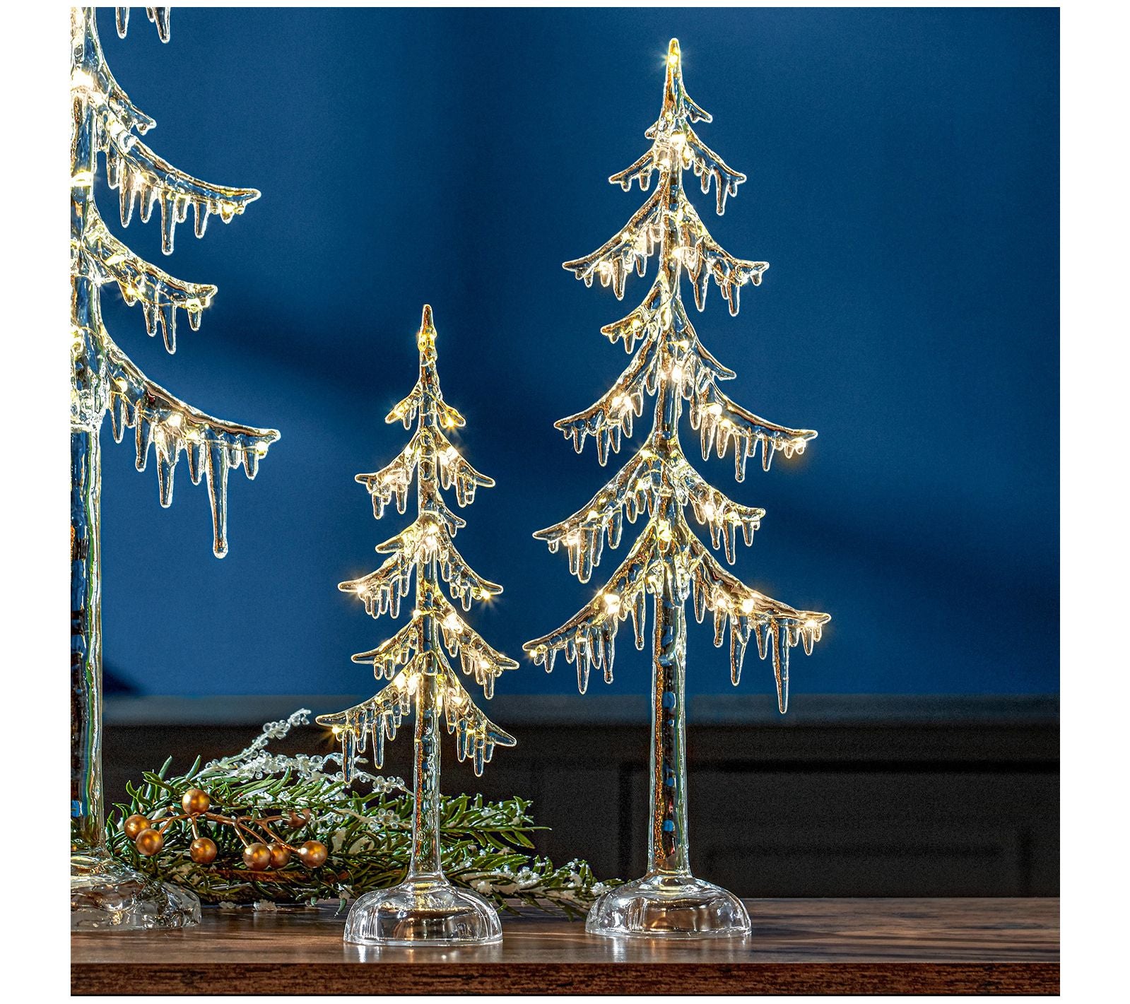 Melrose LED Acrylic Dripping Pine Tree (Set of2)