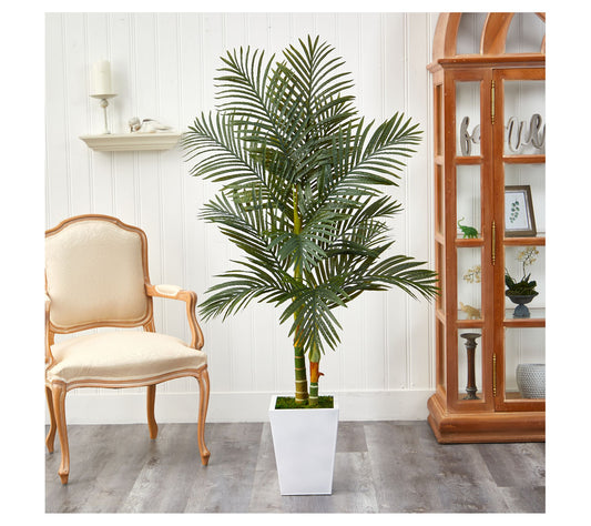 Nearly Natural 5.5' Golden Cane Artificial Palm Tree