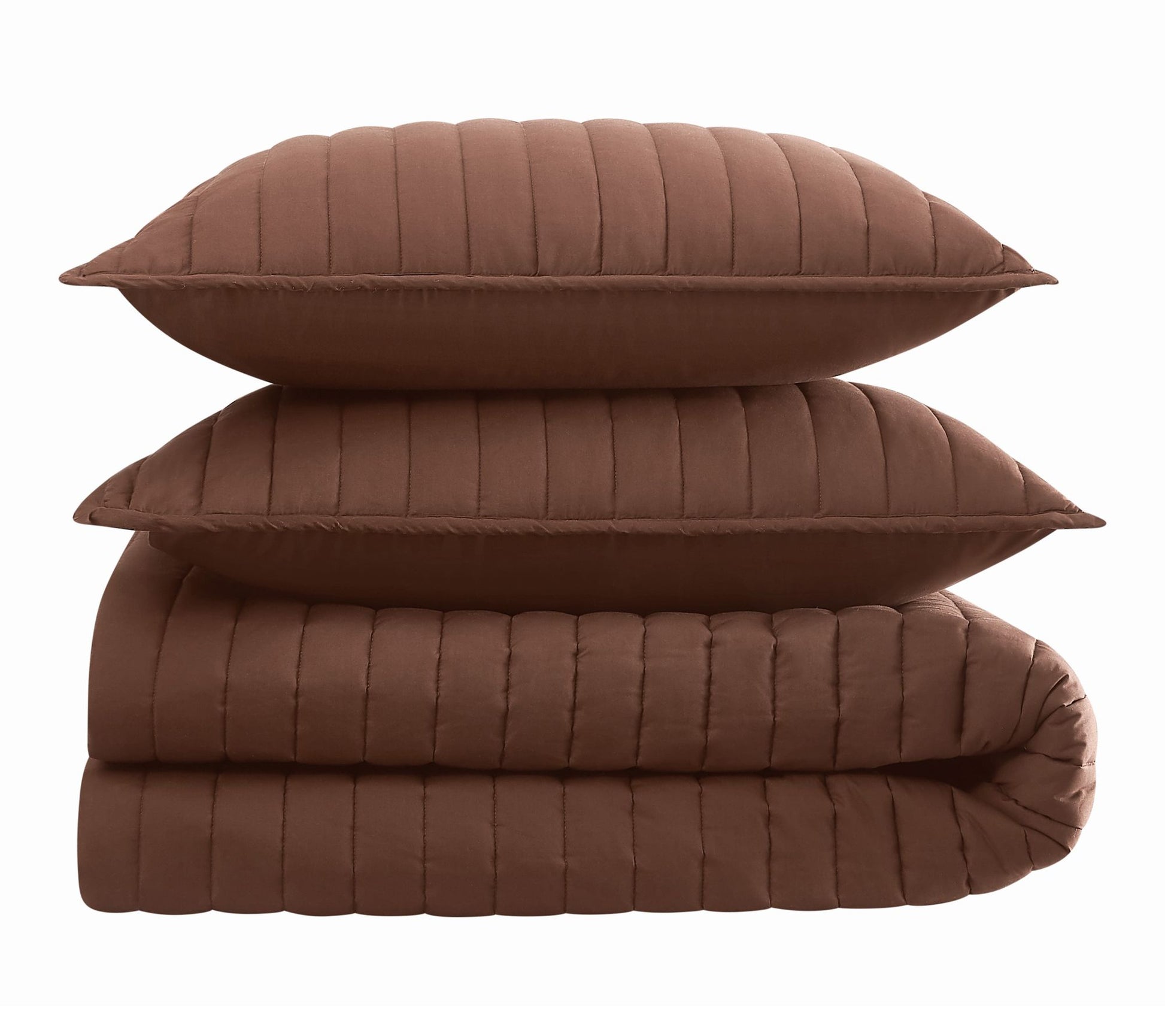 Brooklyn Loom Solid Cotton Percale Full/Queen 3Piece Quilt Set