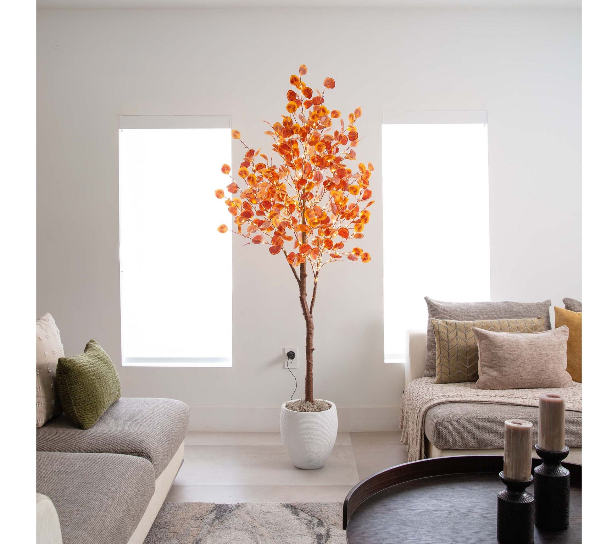 Nearly Natural 6' Eucalyptus Tree w/ Warm White LED Lights