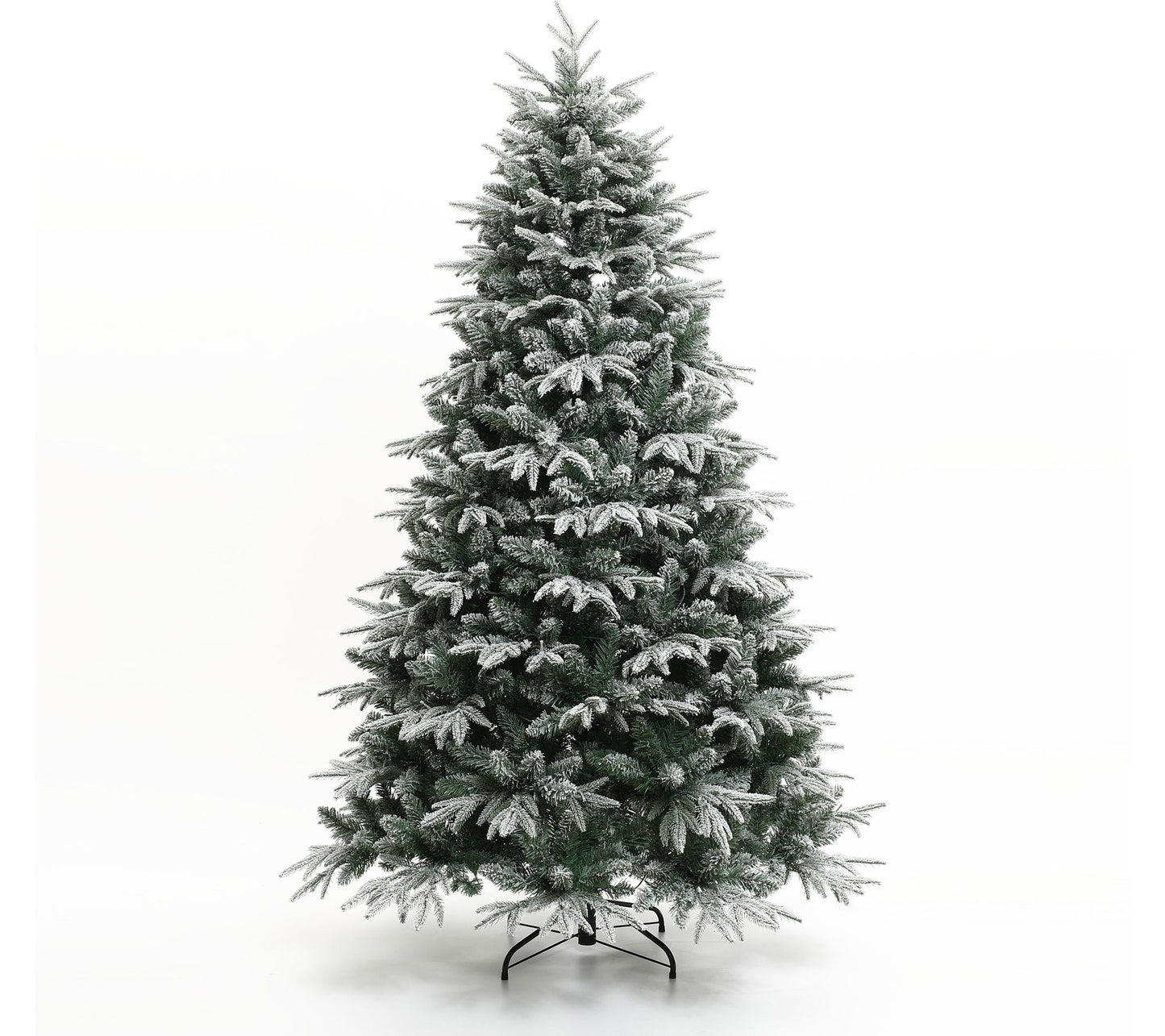 LuxenHome 7Ft Pre-Lit Flocked Fraser Fir Full Artificial Tree