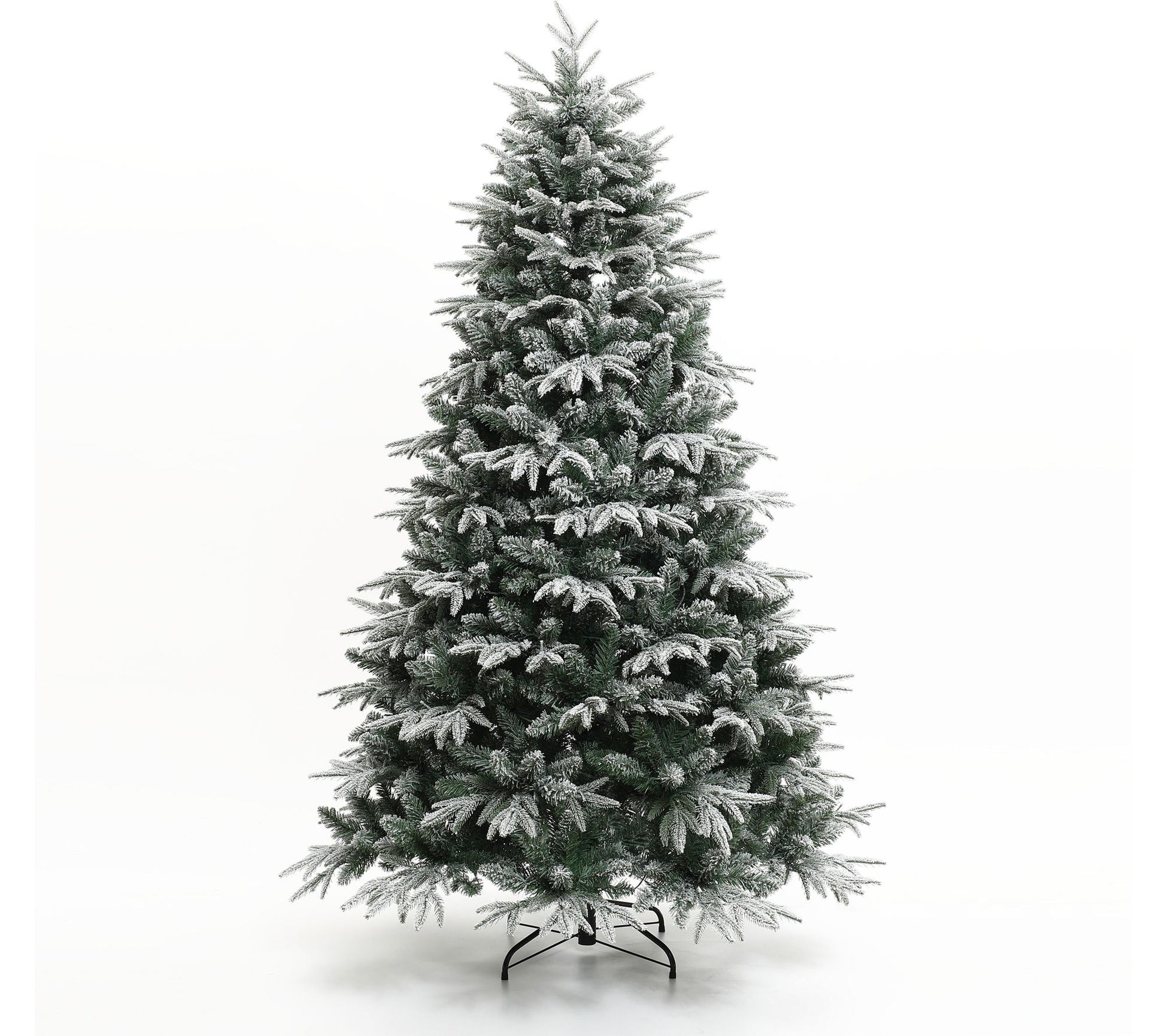LuxenHome 7Ft Pre-Lit Flocked Fraser Fir Full Artificial Tree