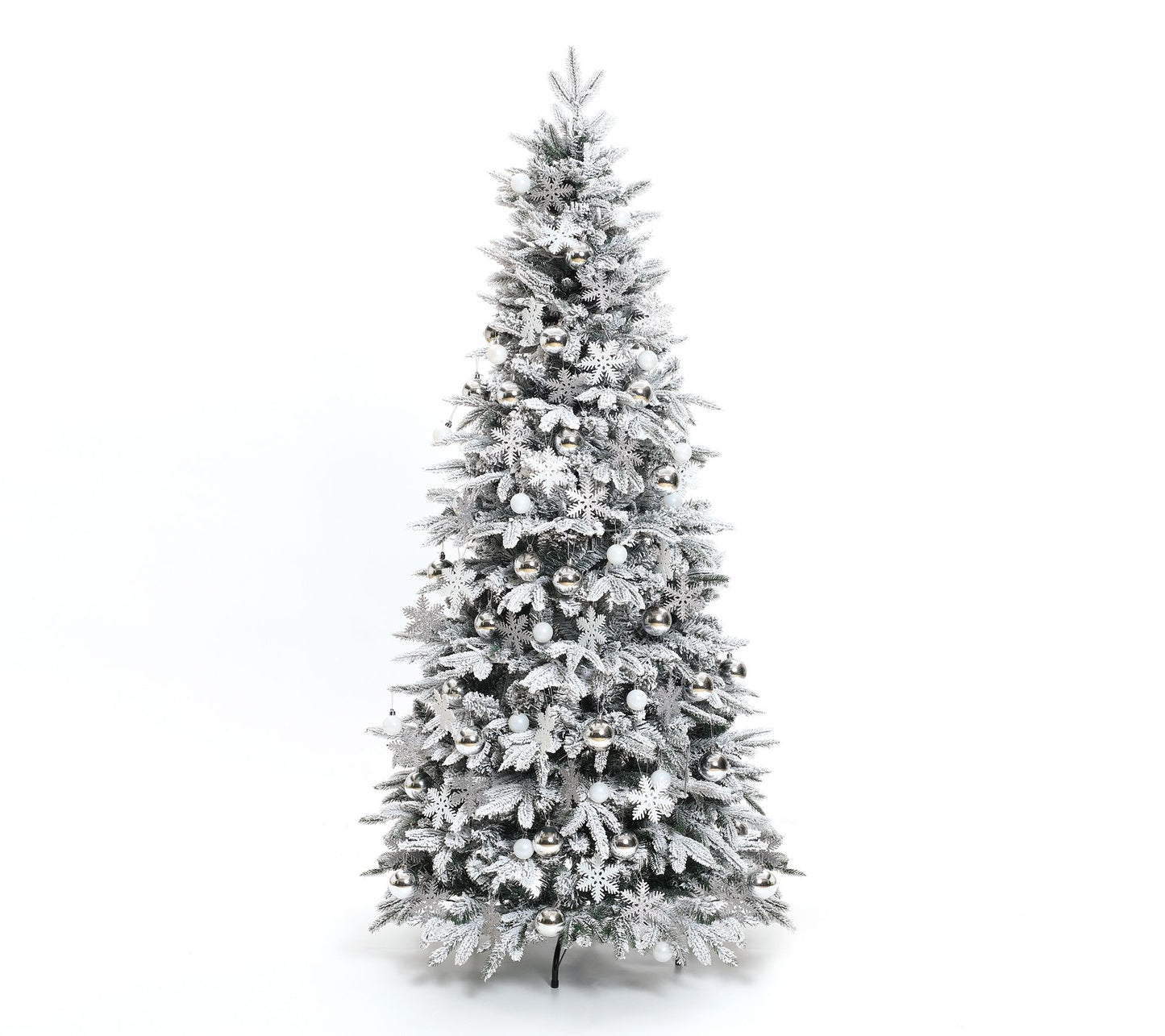 LuxenHome 6Ft Pre-Lit Snow Flocked Pop-Up Artificial Tree