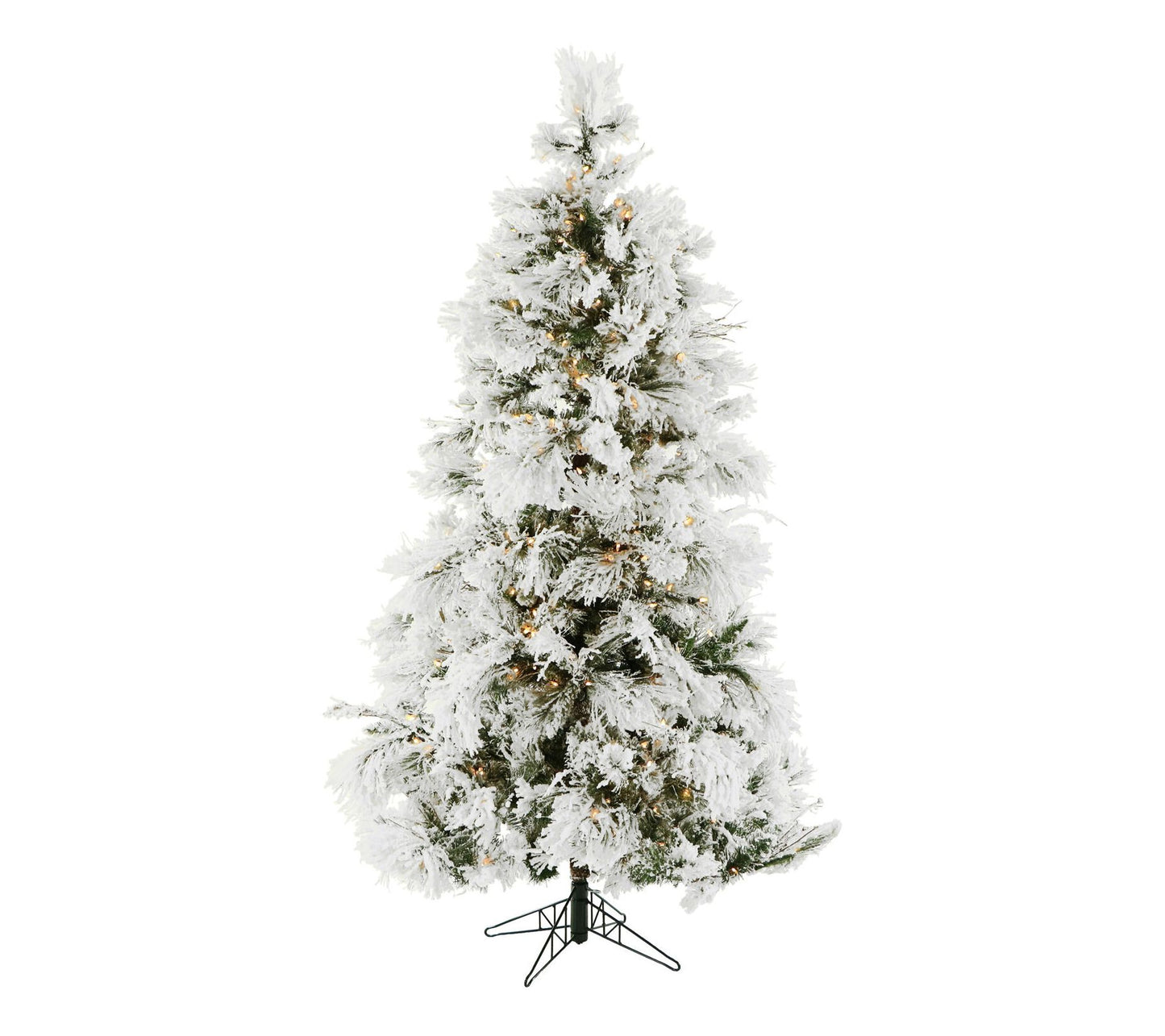 Christmas Time 5-Ft. Frosted Fir Flocked Slim Christmas Tree w